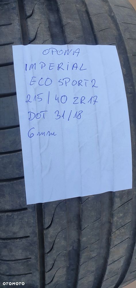 Opona Imperial Eco Sport 2 215/40 ZR17 6mm 3118 - 10