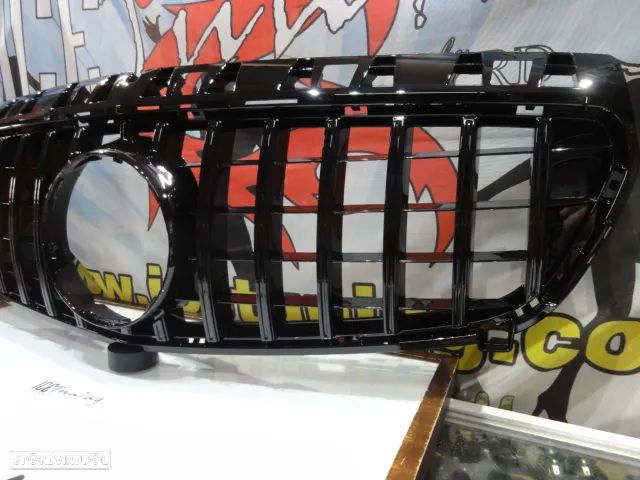Grelha frontal com suporte de símbolo para Mercedes Classe A W176 2012-2015 GT-R / Panamericana LOOK preto brilhante em plástico ABs - 8