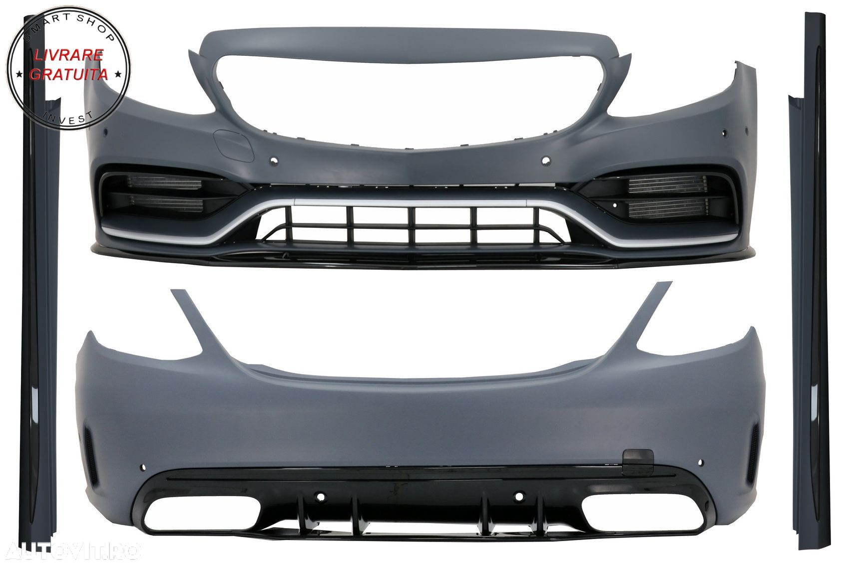 Pachet Exterior Mercedes C-Class W205 Sedan (2014-2020) C63 Design- livrare gratuita - 1