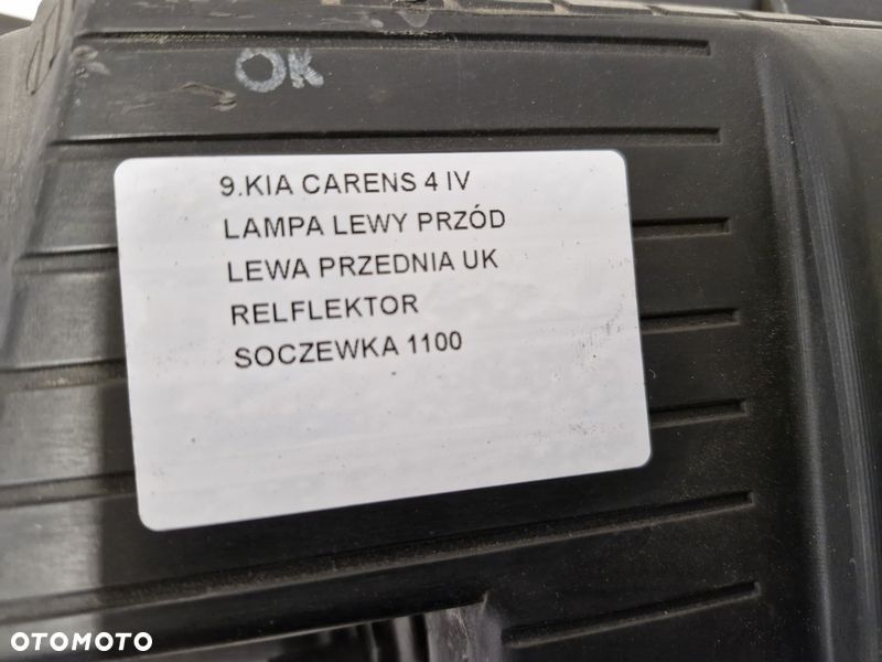KIA CARENS 4 IV LAMPA LEWY PRZÓD LEWA PRZEDNIA REFLEKTOR SOCZEWKA UK - 10
