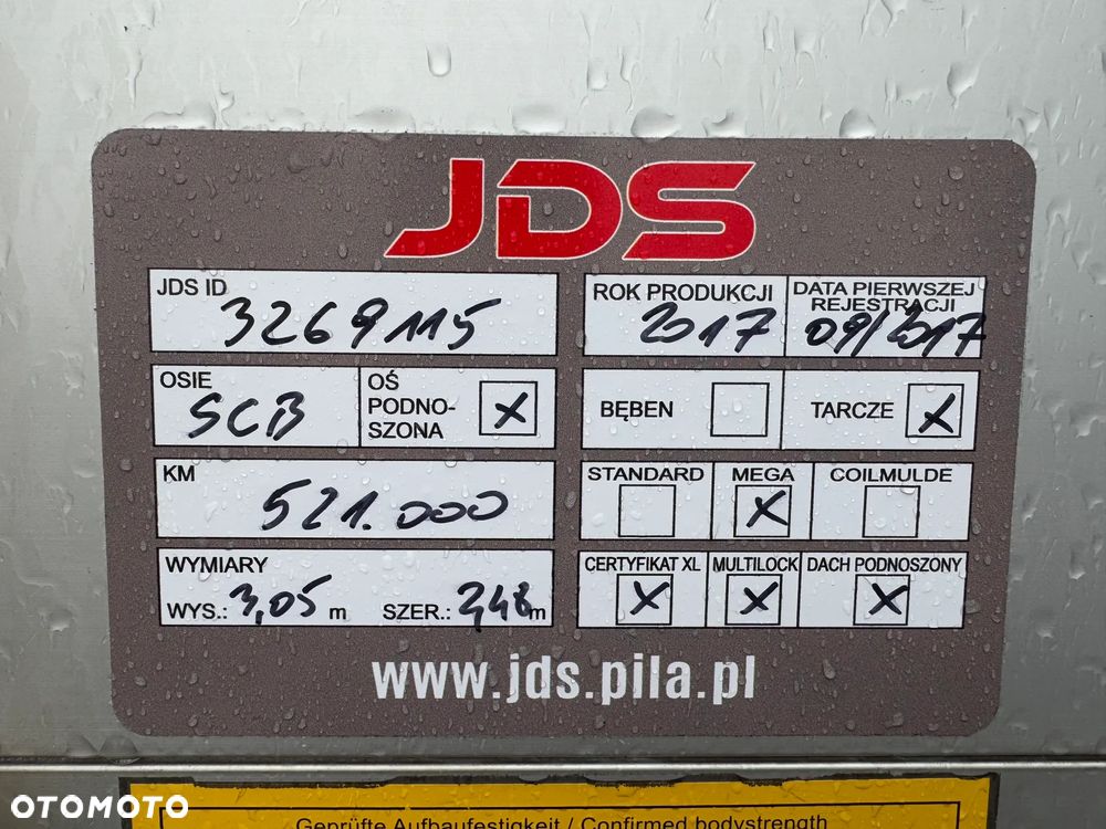 Schmitz Cargobull VARIOS 2,70-3-05m,  oś podnoszona!! 385/55R22,5 - 33