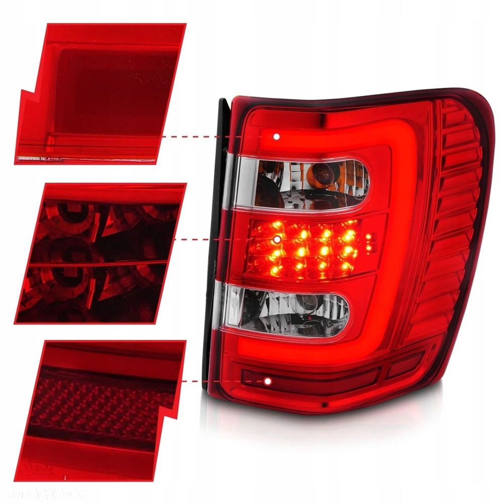 Lampy tyl 2szt Red White Led neon Tuning Jeep Grand Cherokee WJ 1999-2005 - 5