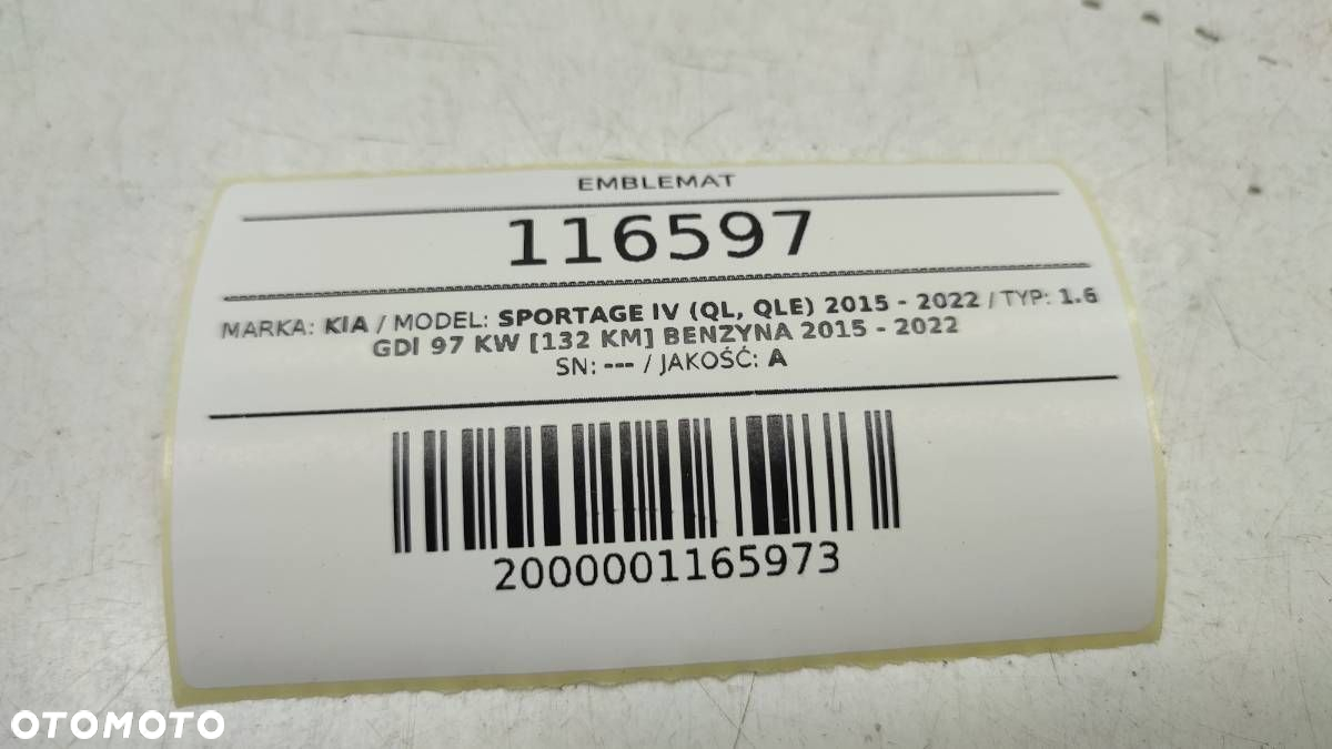 ZNACZEK EMBLEMAT KIA SPORTAGE IV 86320-A4000 - 5