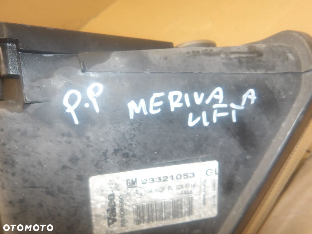 OPEL MERIVA A I LIFT 05-10 1.4B LAMPA PRAWA LEWA PRZÓD PRZEDNIA 93321053 93321052 - 2