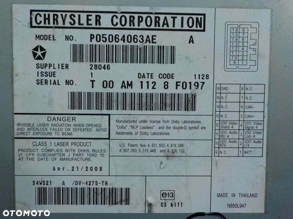 GRAND VOYAGER V 2.8 CRD AUT 08r 5D radio CD P05064063AE - 15