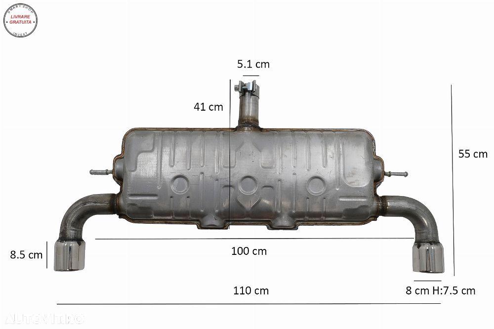 Sistem de evacuare VW Golf 7 VII (2013-up) GTI Design- livrare gratuita - 2