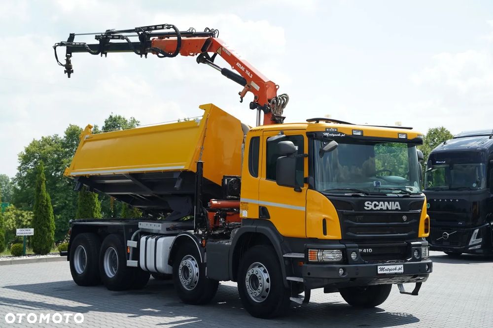 Scania P 410 / 8x4 / WYWROTKA - 6 M + HDS ATLAS 116.3  / ROTATOR / EURO 6 / - 14