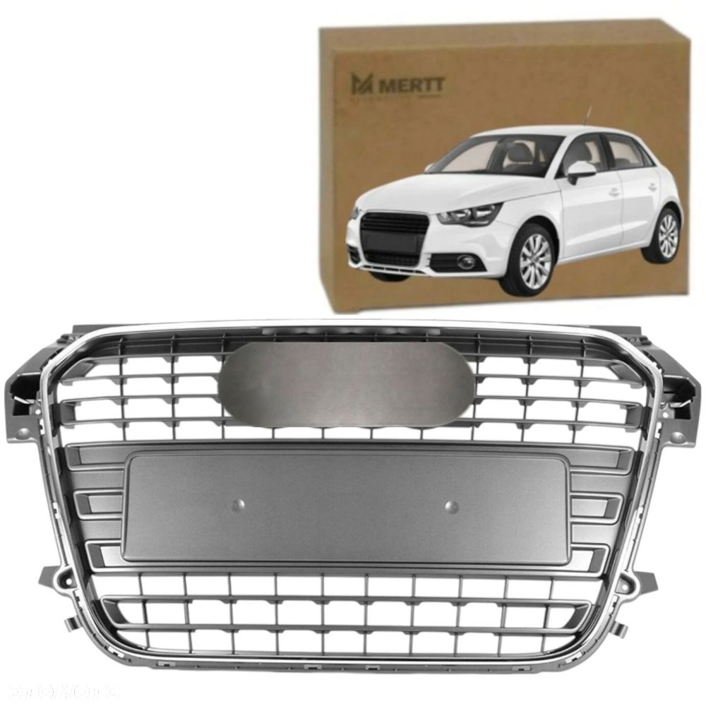 AUDI A1 8X 2010-2015 PRZEDLIFT ATRAPA CHŁODNICY GRILL SZARY RAMKA CHROM - 1