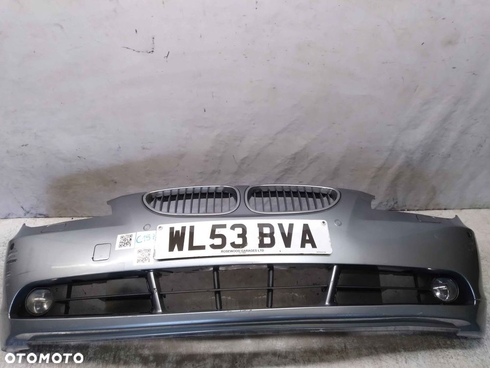 ^ ZDERZAK PRZÓD PRZEDNI BMW E60 E61 SERIA 5 SILBERGRAU SZARY PDC CZUJNIKI SPRYSKIWACZE LAMP XENON HALOGENY - 1