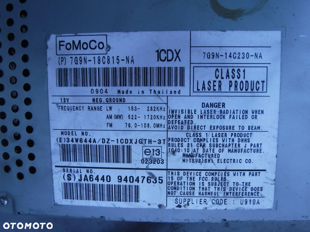 JAGUAR XF RADIO CZYTNIK MODUŁ RADIA 8X23-14C512-AA 7G9N-18C815-NA - 4