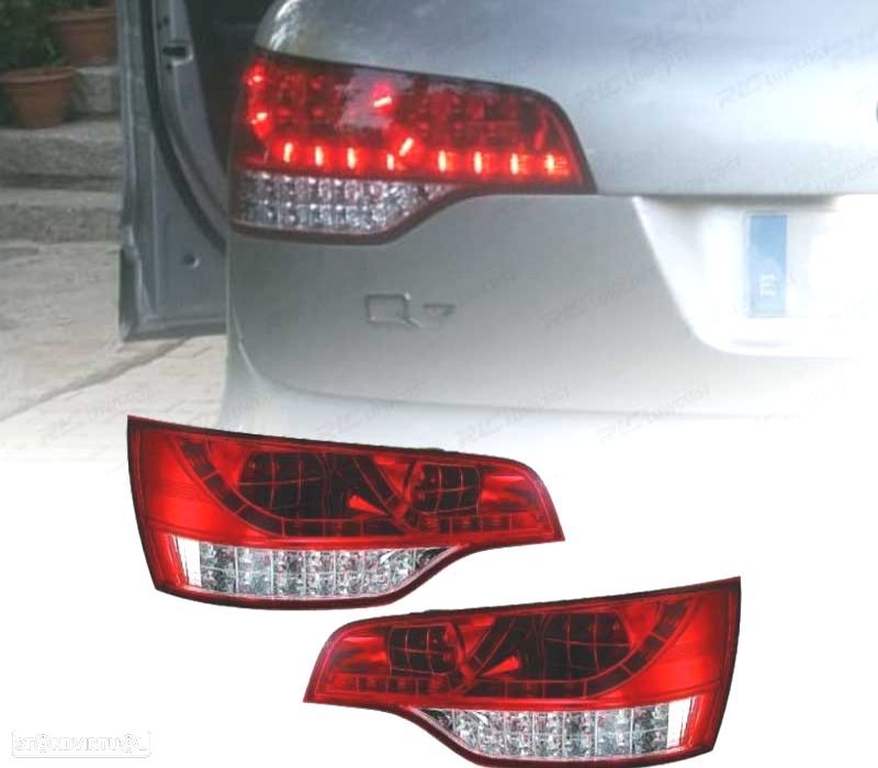 PILOTOS AUDI Q7 05-09 LED VERMELHO CROMADO - 1