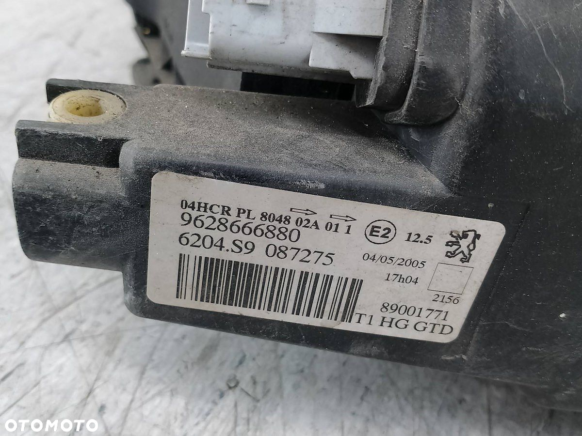 LAMPA PRZÓD LEWA PEUGEOT 206 9628666880  6204S9 087275  89001771 2.0 HDI - 5