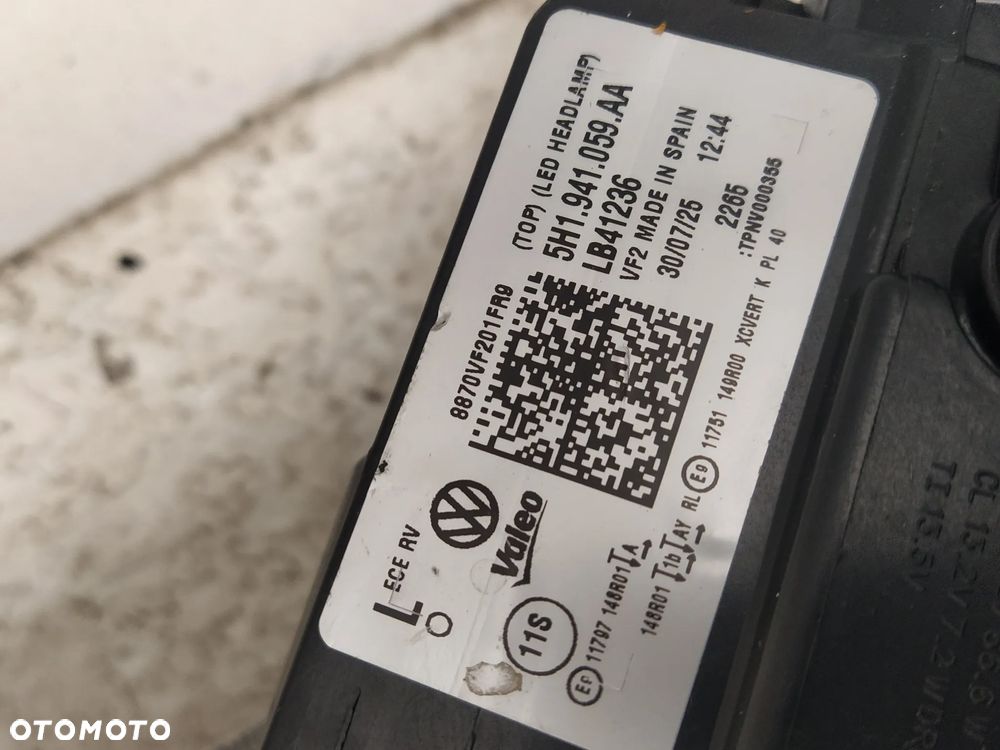 VW GOLF 8 VIII LIFT 2024- LAMPA REFLEKTOR PRZÓD PRZEDNI LED IQ LIGHT SREBRNY ŚRODEK LEWA PRZETWORNICA ORYGINAŁ - 40
