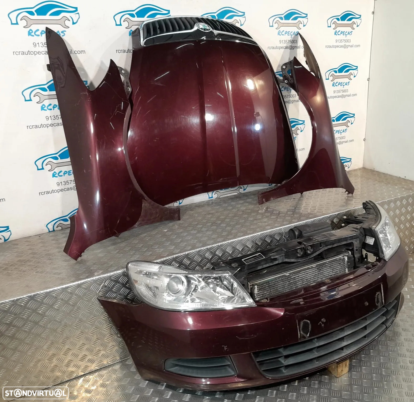 FRENTE COMPLETA SKODA OCTAVIA II 2 MK2 FACELIFT 1Z3 CAPOT PARACHOQUES GUARDA-LAMAS OTICAS RADIADOR VENTILADOR FRENTE FIBRA REFORÇO - 5