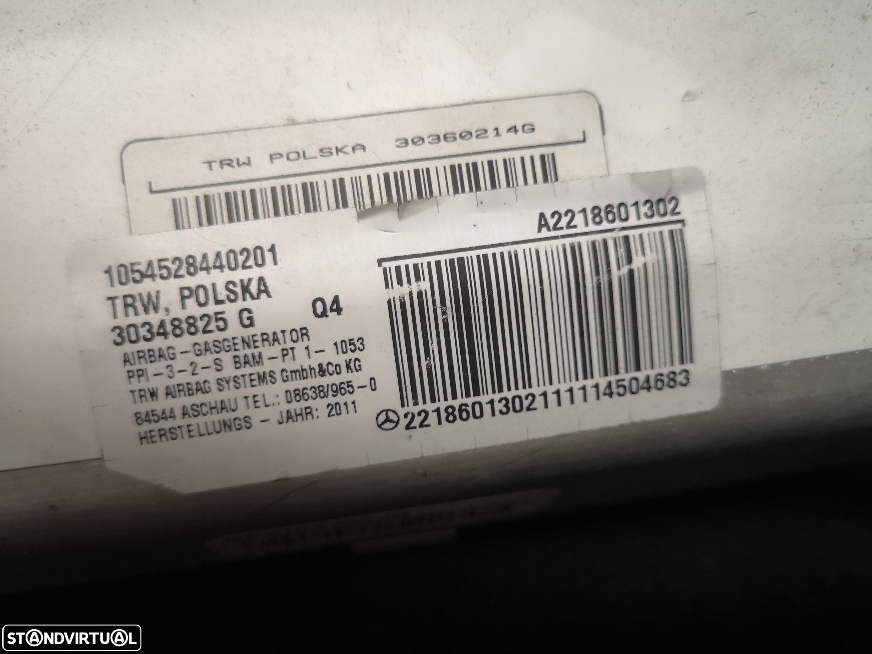 Airbag do tablier pasageiro Mercedes class S W221 2006+ - 5