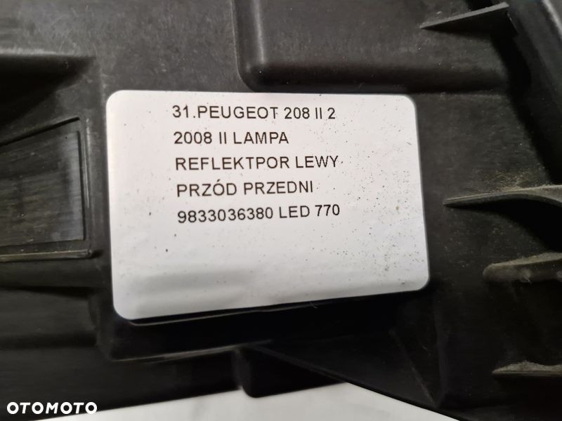 PEUGEOT 208 2008 II 2 LAMPA LEWY PRZÓD LEWA PRZEDNIA REFLEKTOR LED 9833036380 - 10