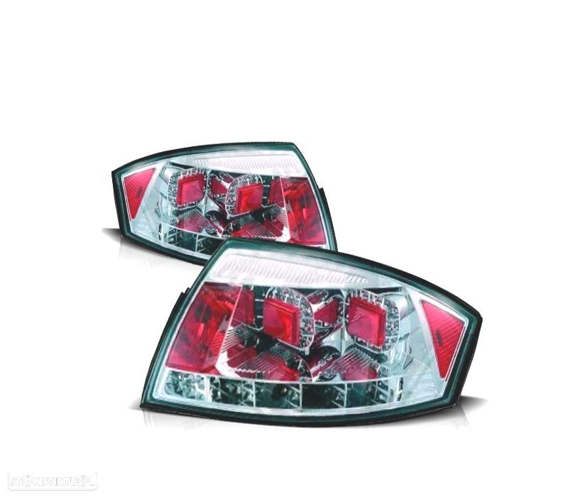 FAROLINS TRASEIROS LED AUDI TT 8N 98-05 LOOK LEXUS FUNDO CROMADO - 1