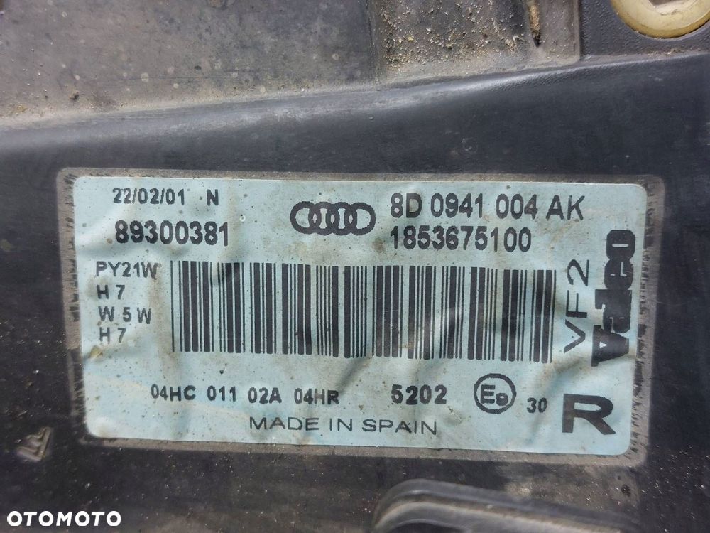 LAMPA LEWY PRZÓD + PRAWY PRZÓD AUDI A4 B5 FL LIFT 8D0941004AK 8D0941003AK - 6