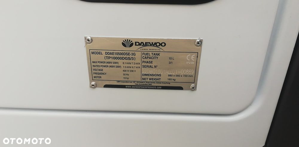 Agregat prądotwórczy DAEWOO DDAE10500DSE-3G Diesel 8.1 10 20 30 40 50 60 kVA NOWY 10480 zł netto 50 sztuk! - 10