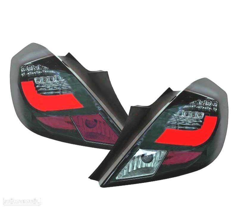 FAROLINS TRASEIROS LED OPEL CORSA D 06-11 PRETO ESCURECIDO - 2