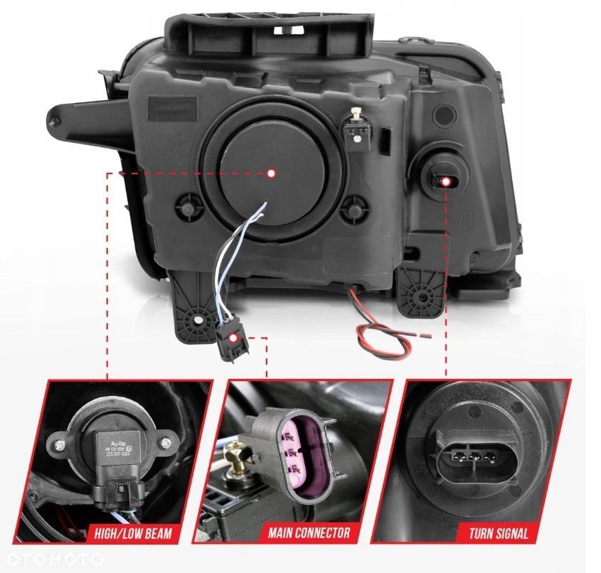 Reflektor Lampa kpl Diody Soczewka Clear Black Chevrolet Camaro V 5 09-13 - 8