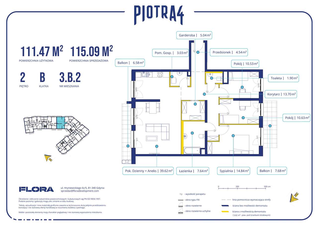 4-pokojowe mieszkanie 111m2 + 2 balkony - Pełny obrazek: 2/11