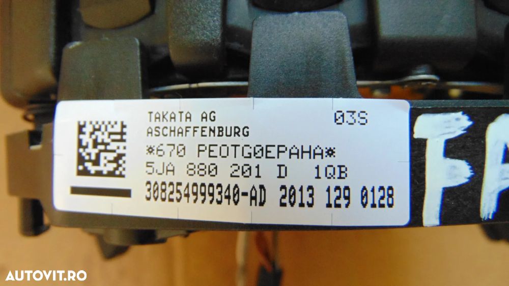 Airbag volan Skoda Fabia 3,Octavia 3,Rapid 3,Superb 3,an 2017-2020cod 5JA880201D - 4