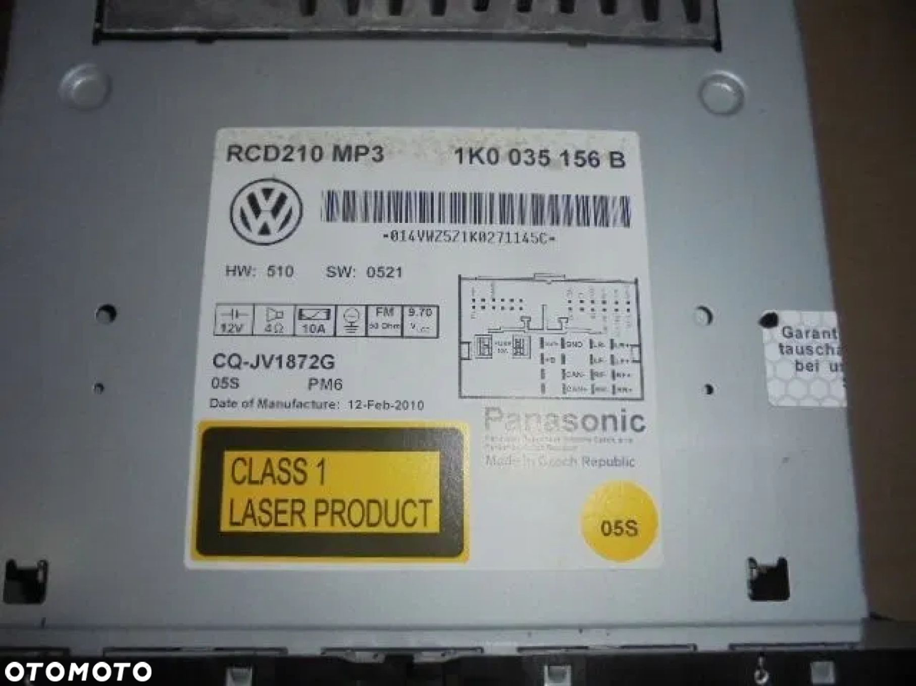 VW GOLF 6 TOURAN RADIO CD ORGINAŁ ŁADNE - 3