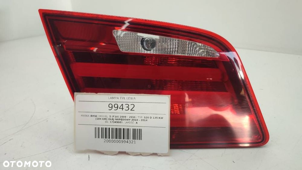 LAMPA TYŁ LEWA BMW F10 2012 EU 17349001 - 2