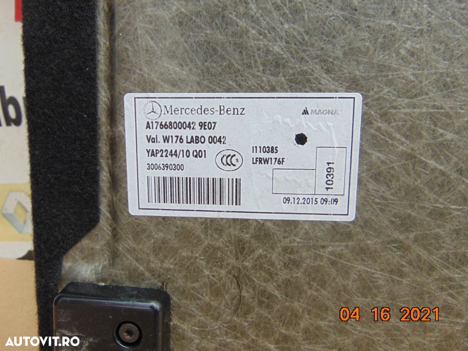Mocheta Portbagaj Mercedes A Class w176 mocheta roata rezerva w176 - 3