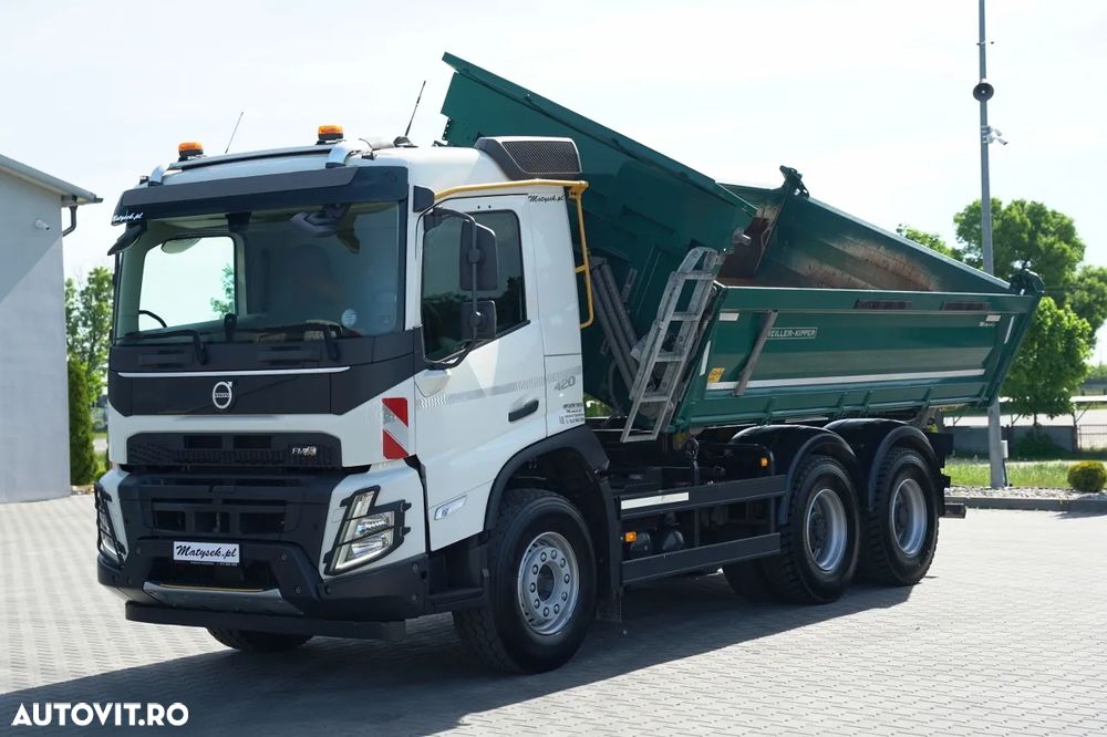 Volvo FMX 420 / 6X4 / BASCULATOR 3 LATE / MEILLER / 8.000 KM / I-SHIFT / EURO 6 / - 8