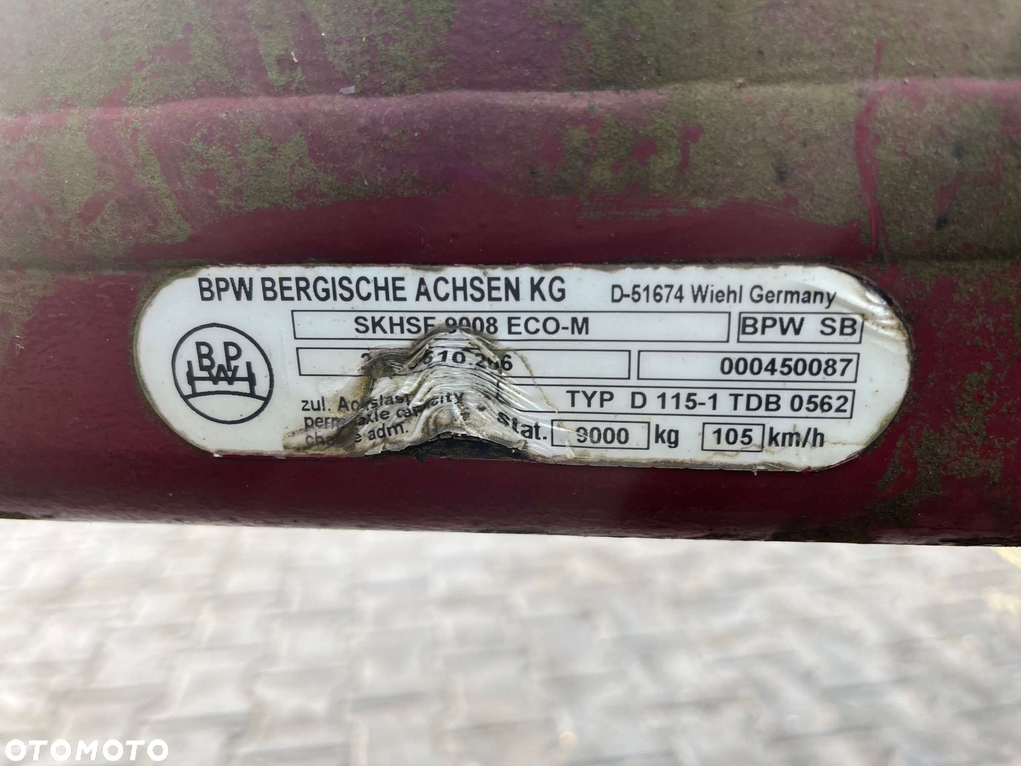 SKHSF 9008 ECO-M, Oś BPW 19,5 jumbo, 24.38.610.266 - 6