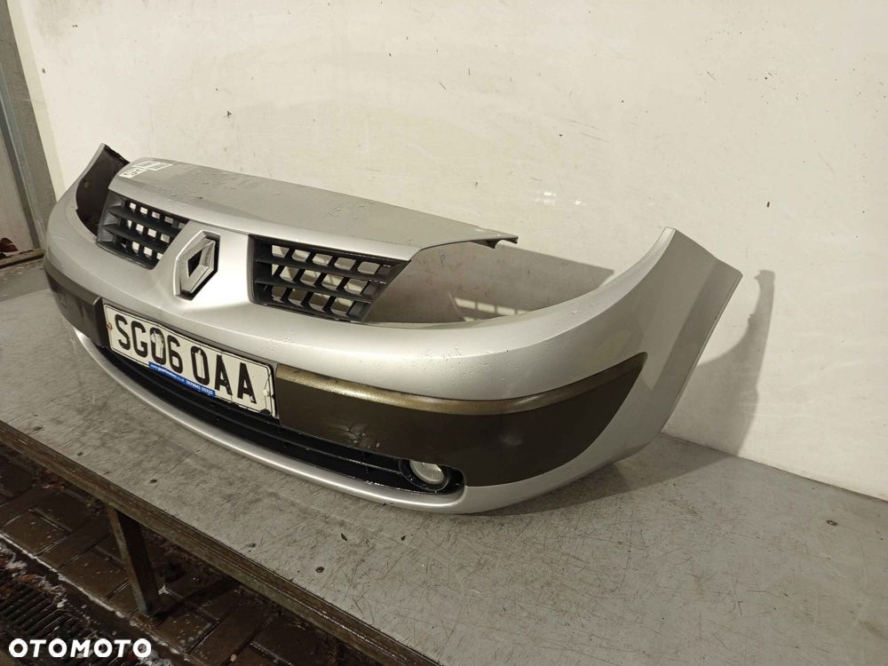 + ZDERZAK PRZÓD PRZEDNI DO RENAULT SCENIC II 2 TED69 SREBRNY HALOGENY - 2