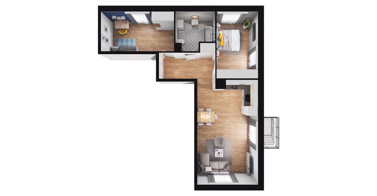 3-pokojowe mieszkanie 66m2 + balkon