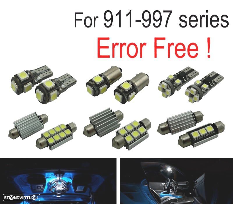 KIT COMPLETO 10 LAMPADAS LED INTERIOR PARA PORSCHE 911 SERIE 997 CARRERA 4S TURBO S 05-11 - 1