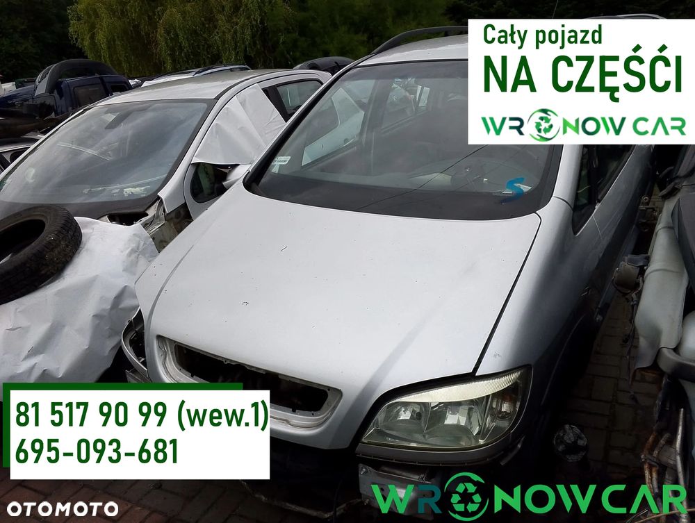Opel Zafira A (99-03r.) 1.6 B 100KM. Silnik X16XEL  (Z16XE) Skrzynia MG4 (F17C419) lakier Z147 (82L). Cały na części. GWARANCJA !!!  Przód Tył Zestaw Komplet Drzwi Klapa Zderzak Błotnik Maska Grill Atrapa Szyba Pas Lampa Lusterko Boczki Fotel Kanapa Kokpit Deska Rozdzielcza Przełącznik Włącznik Sterownik Przewody Wiązka Instalacja Moduł Komputer Czujnik Listwa Pompa Alternator Wtryski Głowica Rozrusznik Kompresor Sprzęgło Dwumas Silnik Skrzynia ABS Klimatyzacji Paliwa Wspomagania Kolektor Turbina Przepustnica Zawór Chłodnica Koło Hak Belka Sanki Zawieszenie Mcpherson Półoś Amortyzator Wydech Tłumik Zacisk Most - 1