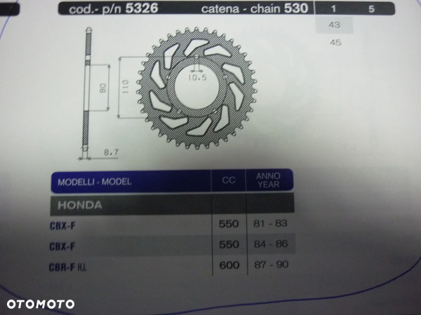 SUNSTAR 45-530 Zębatka napędowa tył SL H01-MA7-310R