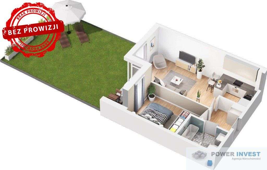 Będzin | 2 pokoje z ogrodem 51 m² | Bez Pcc