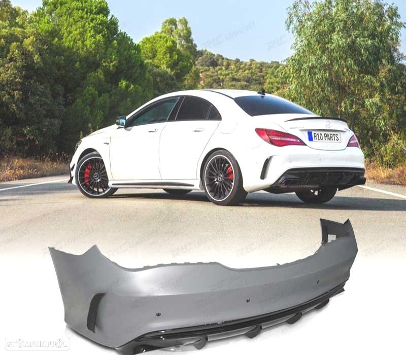PARA-CHOQUES TRASEIRO MERCEDES CLA C117 13-19 LOOK AMG - 1
