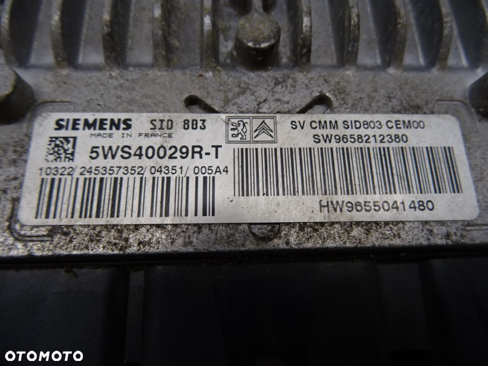 PEUGEOT 307 2.0HDI HB 5D KOMPUTER STEROWNIK SILNKA 5WS40029R-T - 2