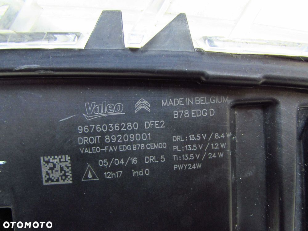 CITROEN C4 II GRAND PICASSO 13-17 LAMPA DRL PRAWA SWIATLO DO JAZDY DZIENNEJ 9676036280 - 8