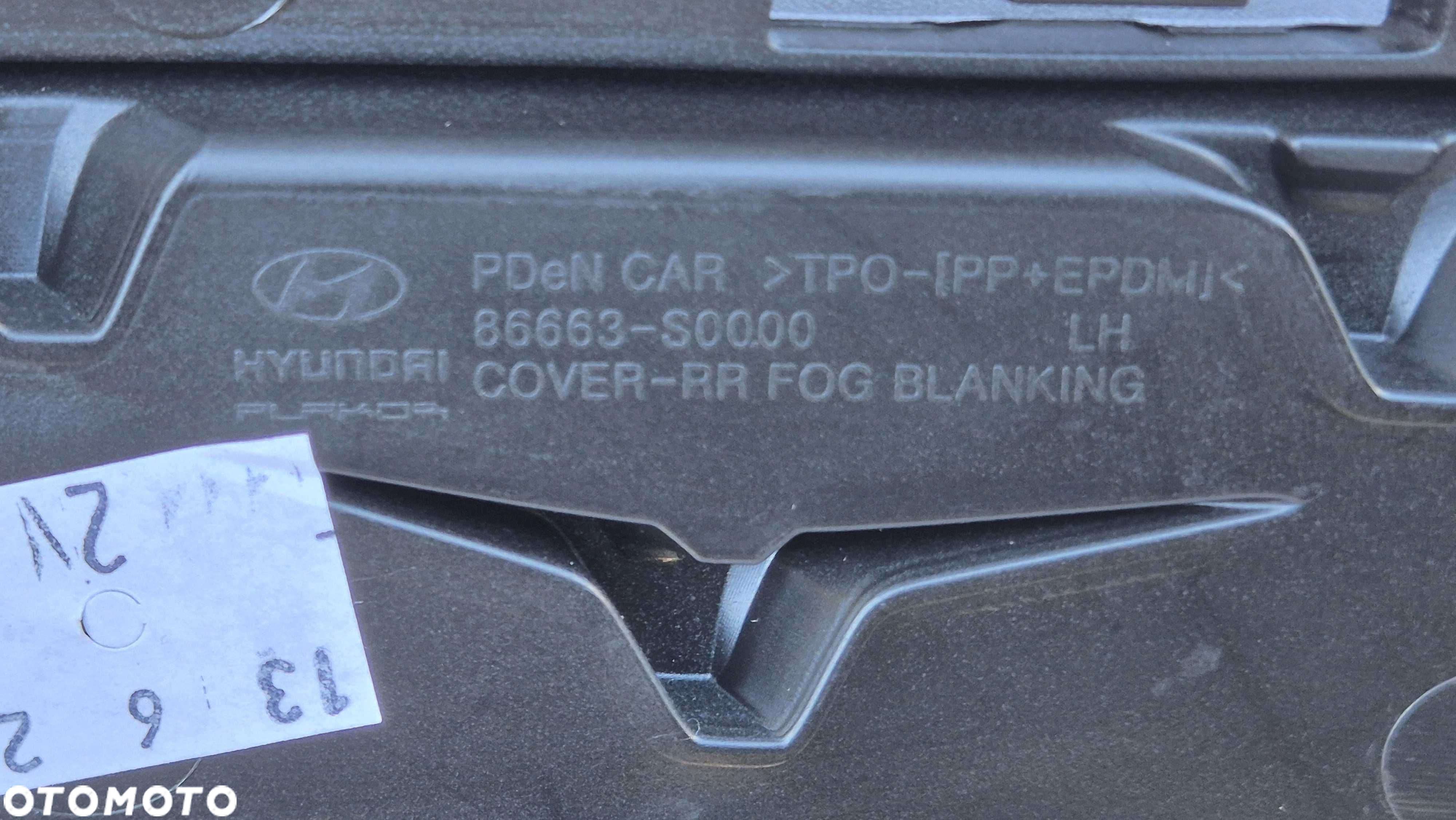 Kratka Zaślepka zderzaka TYŁ LEWA Hyundai i30 N III 17- OE 86663-S0000 - 8