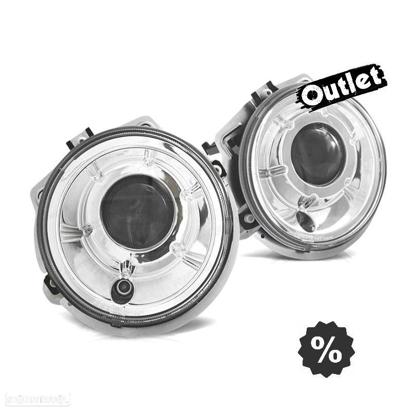 R146831C2 FAROL ESQ MERCEDES CLASSE G W463 89- FUNDO CROMADO LOOK AMG G65 - 1