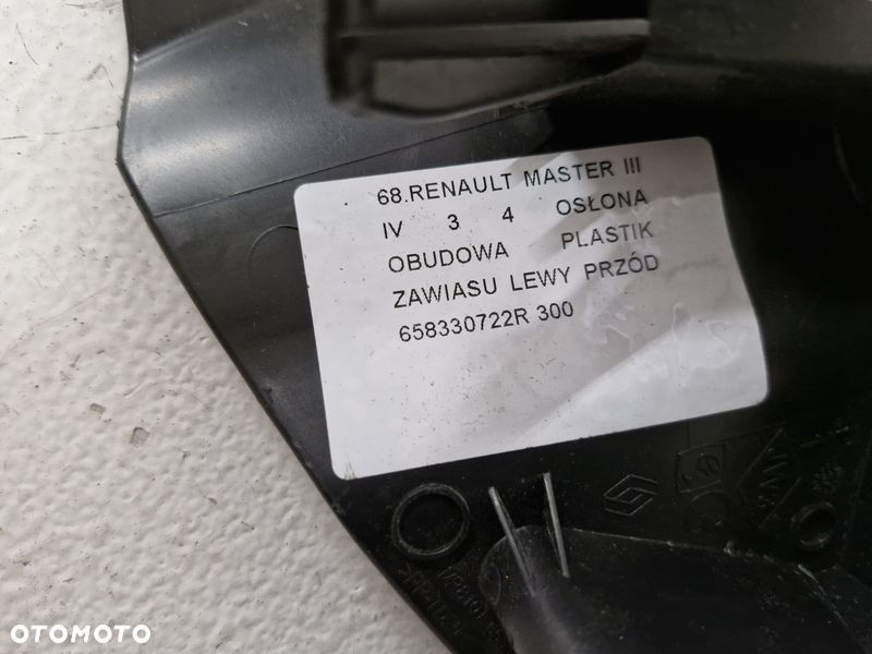 RENAULT MASTER III 3 IV 4 OSŁONA OBUDOWA PLASTIK ZAWIASU LEWY PRZÓD 658330722R - 4
