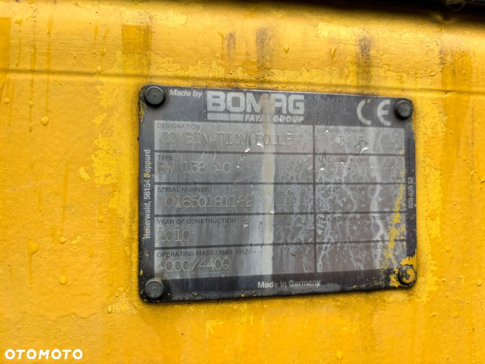 Bomag BOMAG BW 138AC 2010r WAGA 4,5T , GUMA STAL, KOMBINOWANY - 11
