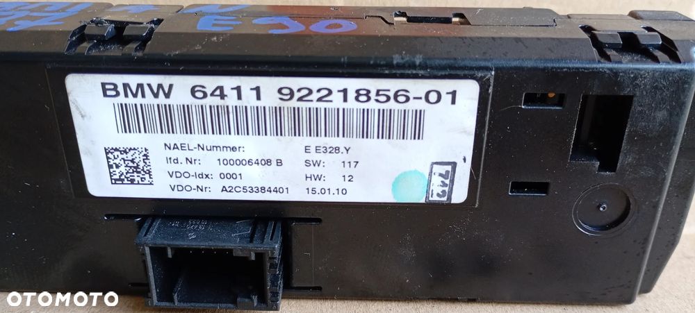 Panel nawiewu klimatyzacji klimy BMW E87 E90 9221856 - 3