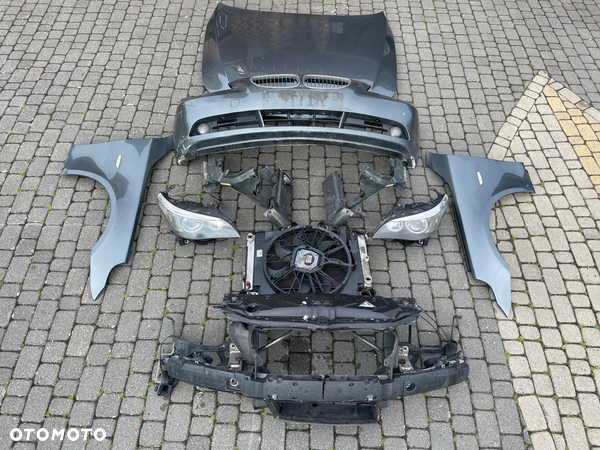 BMW E60 PRZÓD KOMPLETNY ZDERZAK PAS MASKA LAMPA XENON BŁOTNIK LEWY PRAWY TITANGRAU