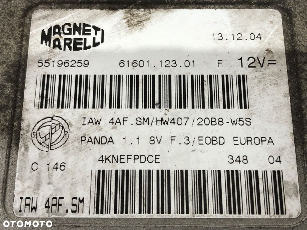 KOMPUTER SILNIKA - 124.00 PLN - FIAT PANDA (169_) 2003 - 2022 1.1 (169.AXA1A) 40 kW [54 KM] benzyna - 4