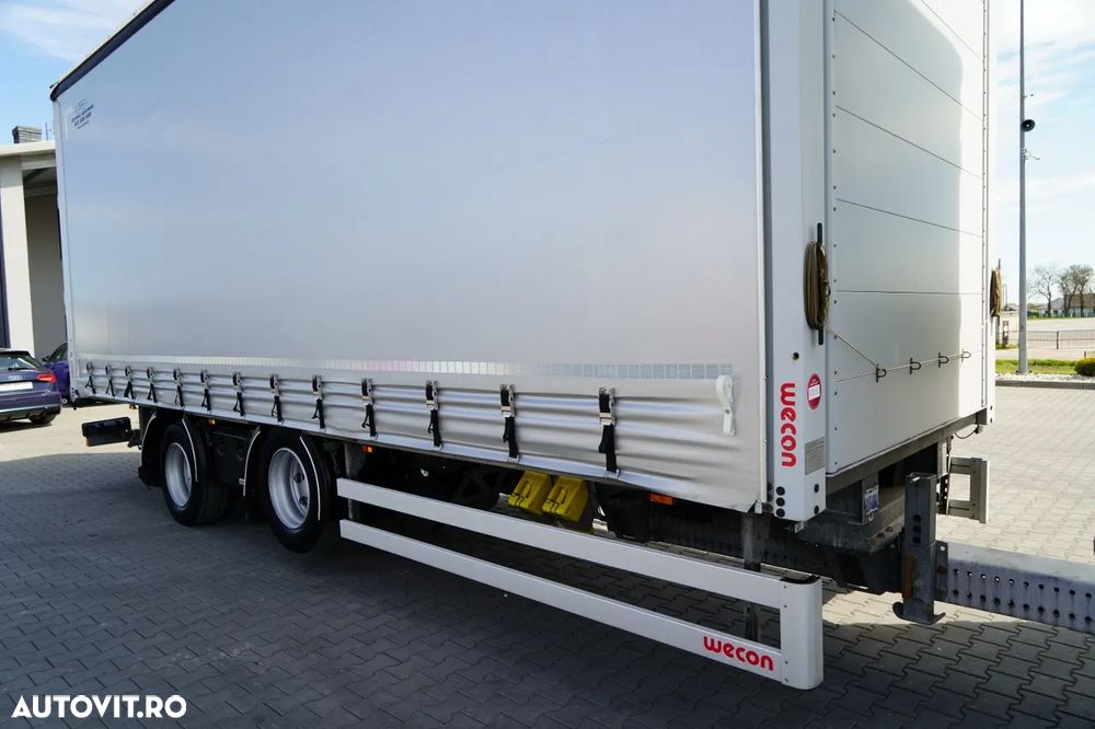 DAF XF 480 / CUPLAJ TANDEM / SSC / MEGA / PUNȚĂ RIDICATĂ / I-PARK COOL / ȘINGURI PENTRU STICLE / REMORCA WECON - 7,70 M / - 17