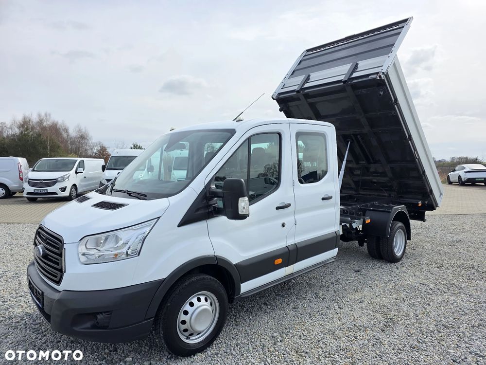 Ford TRANSIT 2,0 TDCI 170 KONNY WYWROTKA 3 STRONNA DOKA BRYGADÓWKA 7 OSOBOWA KLIMA WEBASTO LEDY 150T/KM PRZEBIEGU BLIŻNIAKI DO 3,5T WYWROT GWARANCJA - 28